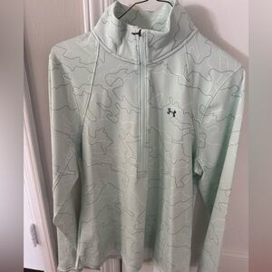 NWOT Under Armour Women’s ColdGear 1/2 zip pullover mint green camo pattern